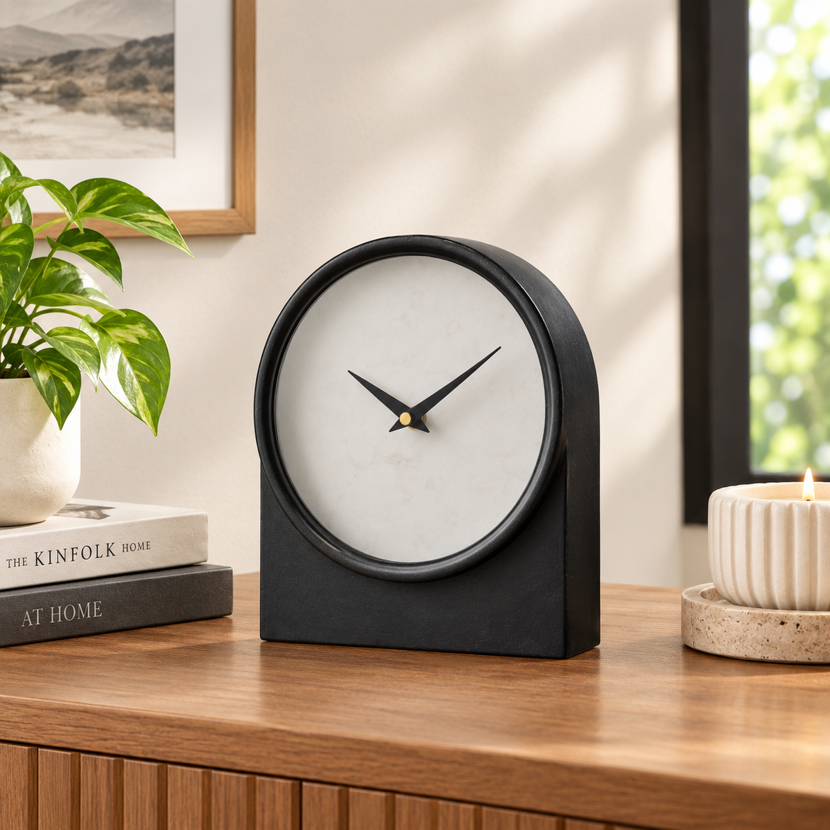 Jonah Table Clock - Black