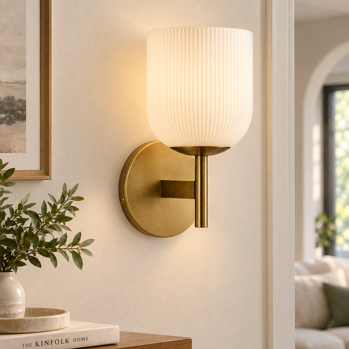 Cooper Milk Glass Single Sconce