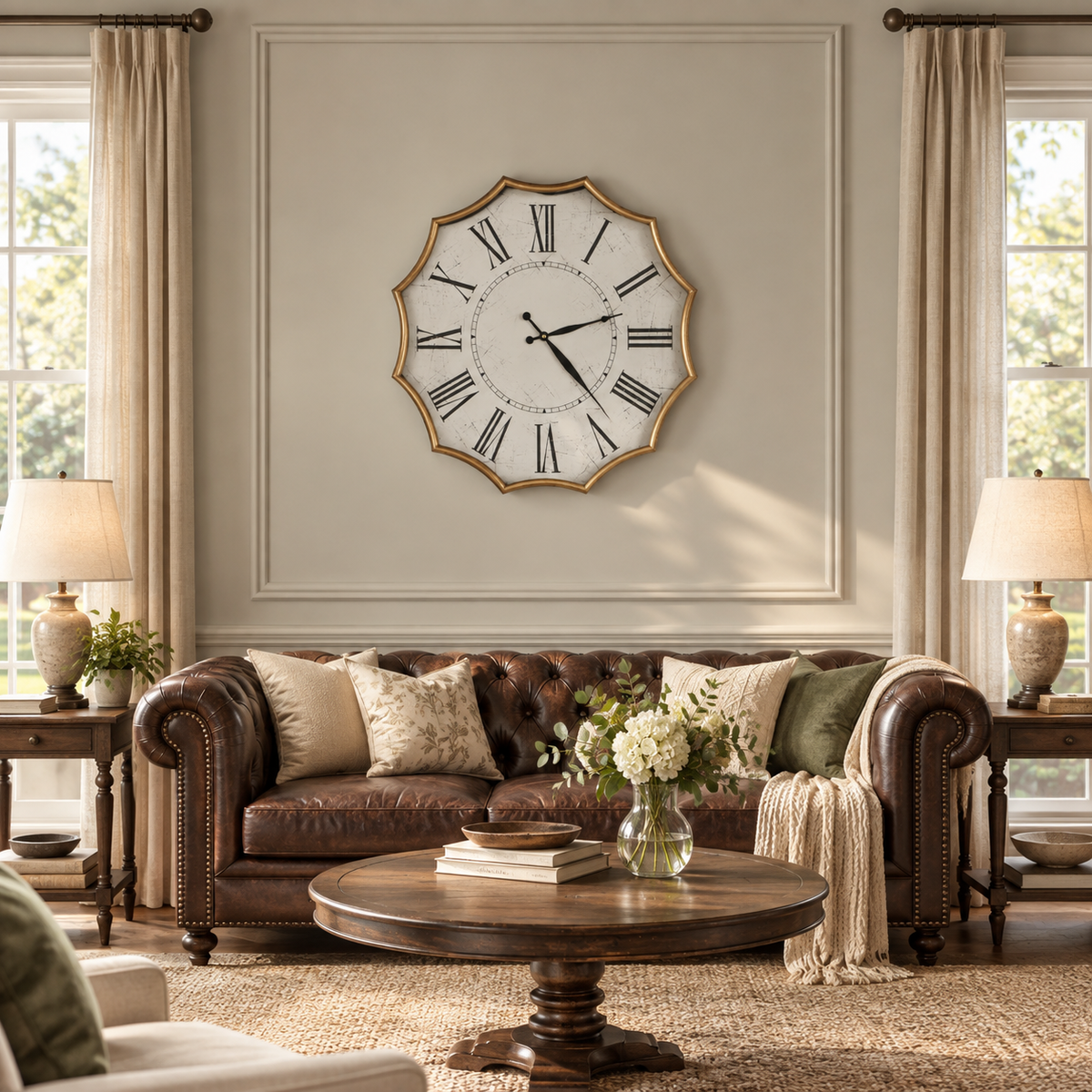 23.5-Inch Vintage Roman Numeral Wall Clock