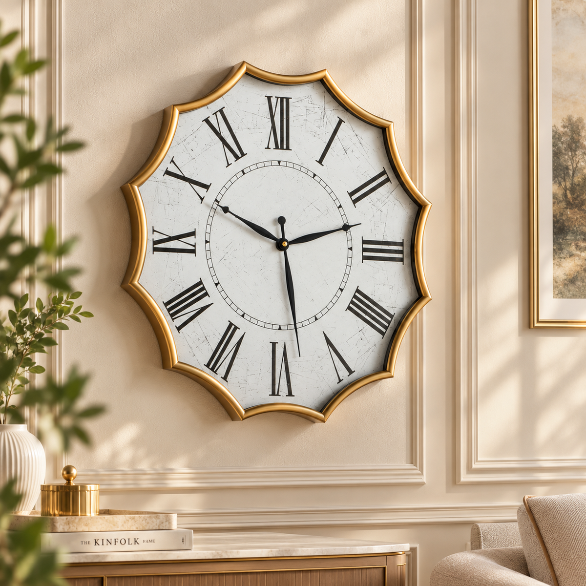 23.5-Inch Vintage Roman Numeral Wall Clock