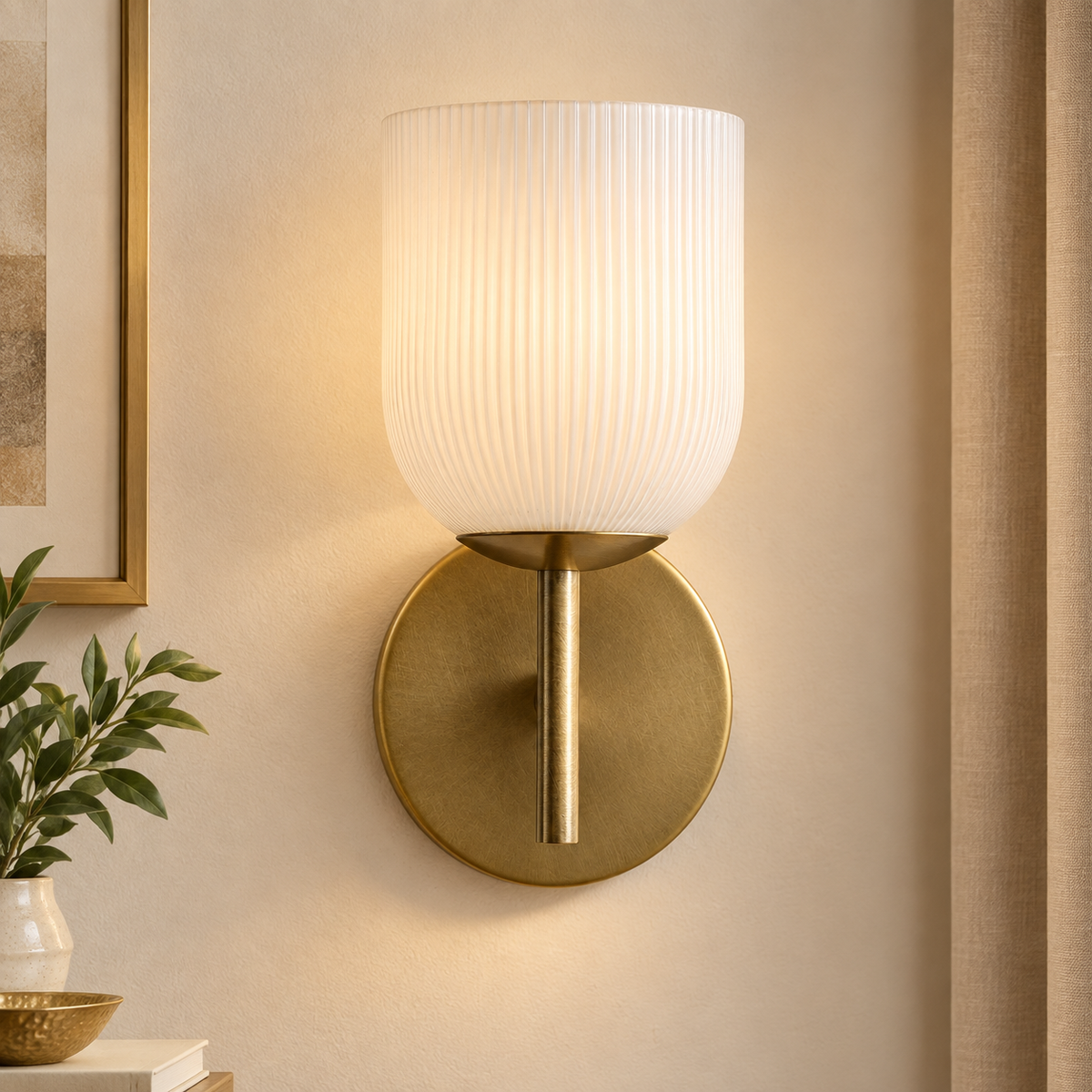 Cooper Milk Glass Single Sconce