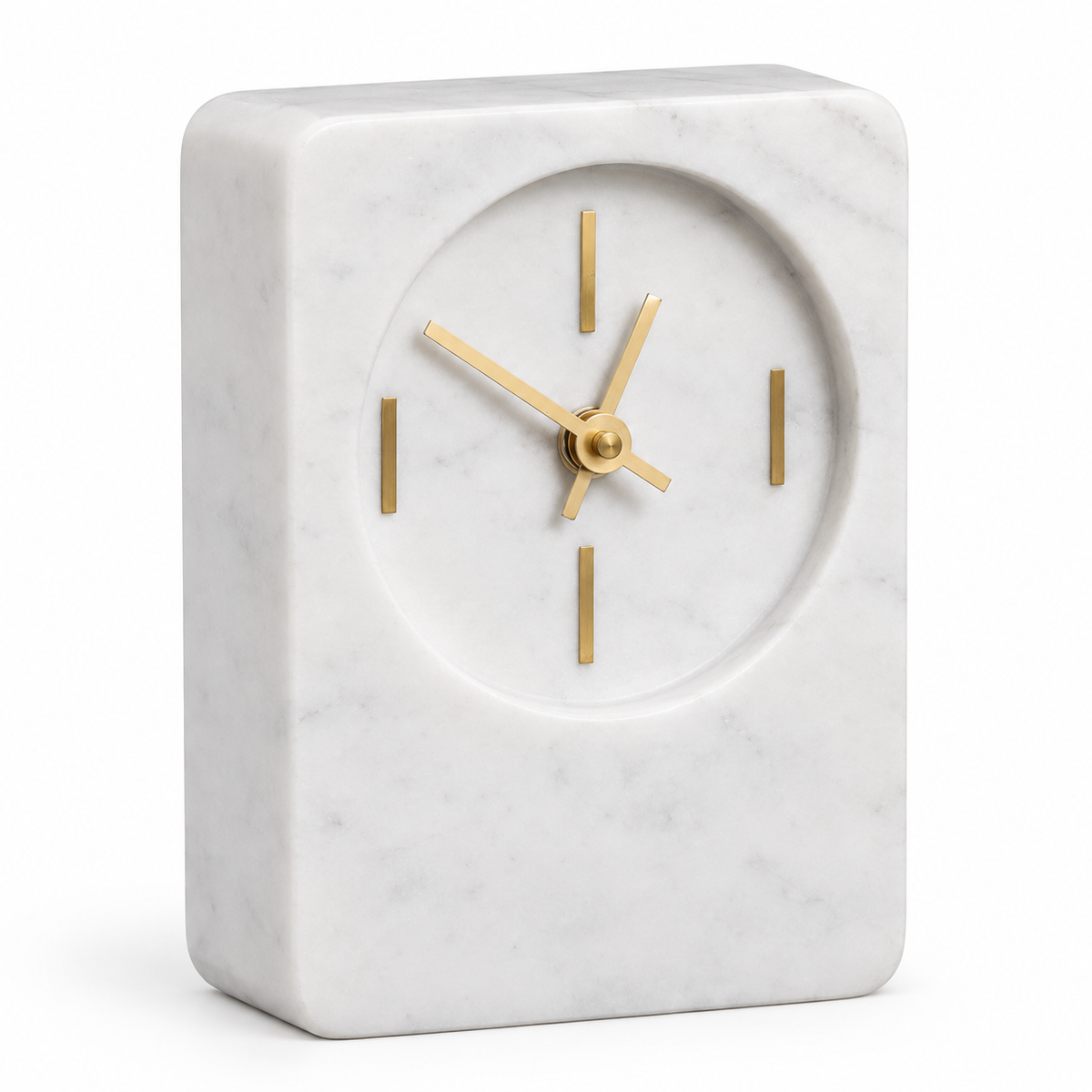Aparicio Marble Tabletop Clock with Brass Hands